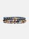 2 Pcs/Set Vintage Multi-layers DIY Geometric-shaped Beads Bracelet - #03