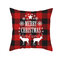 Federa per cuscino invernale in stile britannico nero e rosso, serie natalizia, divano per la casa, decorazioni natalizie - #2