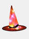 قبعة ساحرة للهالوين مزودة بأضواء LED دعائم زينة للحفلات لديكورات منزلية للأطفال والكبار زي حفلات زينة شجرة معلقة - #03