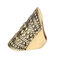 Bohemian Geometric Solid Diamond Ring Exaggerated Punk Rivet Metal Finger Ring - Gold
