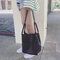 Women Solid PU Leather Bucket Bag Casual Crossbody Bag Large Capacity Shoulder Bag - Black
