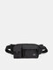 Men Nylon Casual Multi-Pockets Sport Black Crossbody Bag Sling Bag - Black