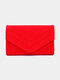 Women Dacron Fabric Elegant Fluffy Clutch Bag Magnetic Closure Casual Square Bag - Red