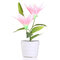 एलईडी सौर ऊर्जा चालित लिली फूल स्टेक गार्डन यार्ड लाइट लैंडस्केप आउटडोर सजावट - गुलाबी