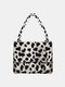 Women Plush Fluffy Leopard Pattern Printing Shoulder Bag Handbag - 05