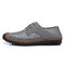 Men Hand Stitching Lycra Mesh Collapsible Heel Outdoor Casual Shoes - Grey