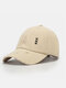 Unisex Made-old Cotton Solid Color Broken Hole Embroidery Fashion All-match Baseball Cap - Beige