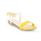 Mixed Color Open Toe Flat Sandals - Yellow