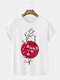 पुरुषों के लिए जापानी चेरी ब्लॉसम प्रिंट क्रू नेक शॉर्ट स्लीव टी-शर्ट - सफेद