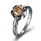 INALIS Elegant Flower Shiny Zircon Finger Ring Wholesale Gift for Women  - Yellow