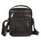Men Genuine Leather Business Multi-pocket Shoulder Bag Phone Bag - Black