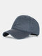 Men Plain Color Baseball Cap Outdoor Sunshade Adjustable Hats - Navy