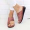 Women Daily Solid Color Slip Resistant Clip Toe Wedges Slippers - Orange