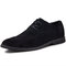 Men British Style Suede Oxfords Lace Up Comfy Business Formal Shoes - Black