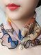 Vintage Elegant Artificial Pearl Pendant Crimping Printed Multifunctional Dacron Highly Elastic Scarf Necklace - #01