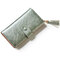 Women Laser PU Leather Wallet Elegant Wallet Purse Wristlet Wallet Clutches Bag - Green