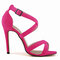 Big Size Strappy Vintage Peep Toe High Heel Buckle Sexy European Style Pumps Sandals - Rose