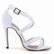 Big Size Strappy Vintage Peep Toe High Heel Buckle Sexy European Style Pumps Sandals - White