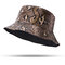 Unisex Snake Pattern Bucket Hat Double-sided Wearable Sun Shade Fisherman Hat - Brown