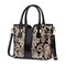 Women Sequin Patent Leather Handbag Large Capacity Tote Crossbody Bag - Black