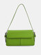Women Faux Leather Brief Multi-Pockets Solid Color Crossbody Bag Shoulder Bag - Green
