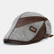COLLROWN Men Knit Leather Patchwork Color Casual Personality Forward Hat Beret Hat - Gray