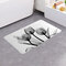 Memory Foam Chronic Rebound Printing Lotus Absorbent Non-slip Mat Home Children's Room Floor Carpet - Grey