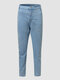 Plus Size Casual Pocket Solid Color Jeans - Blue