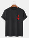Mens Ace Of Hearts Poker Print 100% Cotton Short Sleeve T-Shirts-9 Colors - Black1