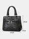 Women Patchwork Genuine Leather Tote Bags Large Capacity Handbags Bohemian Vintage Crossbody Bags - Black