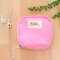 Candy Colors Cotton Linen Cosmetic Bag Zipper Organizer Bags Portable Storage Container - Red