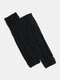 Women Acrylic Knitted Solid Color Jacquard 8-shaped Twist Pattern Decorative Calf Protection Leg Covers Pile Socks - Black
