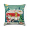 Retro Christmas Santa Snowman Pattern Linen Cushion Cover Home Sofa Soft Throw Pillowcases Art Decor - #1