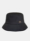 Unisex Cotton M Badge Outdoor Casual Sun Hat Bucket Hat - Black