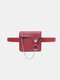 Women Chain Waist Bag Transparent Jelly Solid Bag - Red