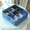 Thicken Cotton Linen Art Storage Basket Home Supplies Underwear Storage Box - Blue border