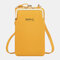 Women Lychee Pattern 6 Card Slots 6.5 Inch Phone Bag Crossbody Bag - Yellow