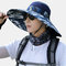 Sun Hat Men's Oversized Brim Fisherman Hat Men's Sunscreen Anti-ultraviolet Mountaineering Hat Outdoor Sports Sunscreen Hat - Dark Blue