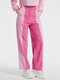Однотонные хлопковые брюки в стиле пэчворк с карманами - Розовый