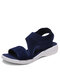 Sandálias esportivas femininas plus size confortáveis casuais de malha respirável stretch - azul