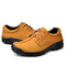 Hiking Cow Leather Slip Resistant Outdoor Casual Sport Sneakers For Men - Yellow Brown