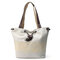 Fashion Women Handbags Floral Canvas Drawstring Bucket Bags - Beige