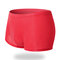 Sexy Thin Breathable Ice Silk Low Waist Transparent U Convex Boxers for Men - Red