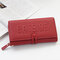 Women Faux Leather Multi-functional Multi-card Long Wallet Card Holder Phone Bag - Wine Red