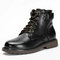 Men Short Calf Hasp Lace-up Hard Wearing Outdoor Work Boots - Black