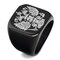 Fashion Russian Double Eagle Stainless Steel Ring wih A Coat of Arms Big Rings for Men  - Black