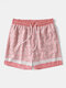 Мужские цветочные Шаблон Quick Dry Knee Длина Борд-шорты - Розовый