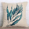 Blue Leaves Pattern Square Cotton Linen Cushion Cover Home Sofa Car Decorative Pillow Cases - #3