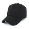 Men Solid Embroidery Buttons Baseball Cap With Earmuff Outdoor Sport Warm Polo Hat Adjustable - Black