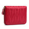 RFID Women Genuine Leather 24 Card Slot Wallet Stitching Coin Purse - Red